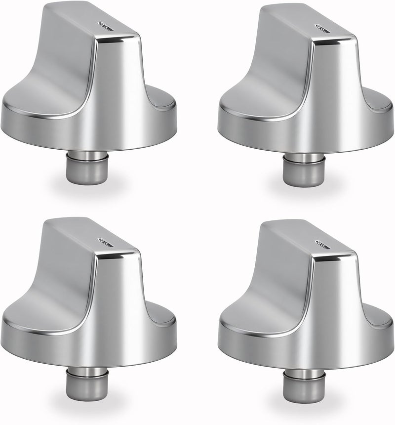 Gesleben Upgraded W11418244 Range Knobs Compatible with Whirlpool Gas Stove Knob WCE55US0HB00 WCE55US0HB01 WCE55US0HS00 WCE55US0HS01, Surface Burner Cooktop Control Replacement W11130627 W11222054-4 Pack - Image 1